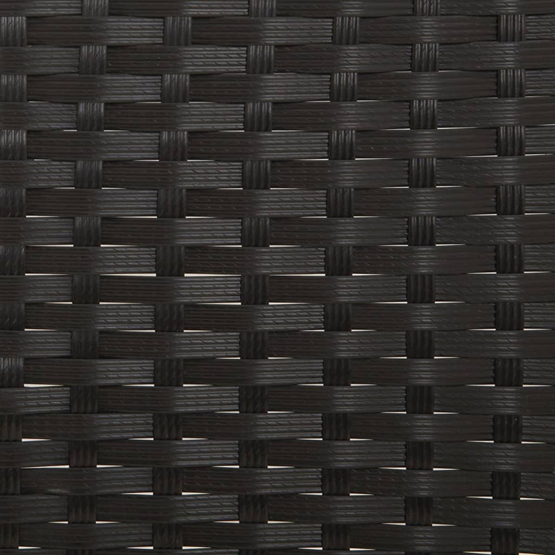vidaXL fekete 2 személyes polyrattan kerti pad párnával