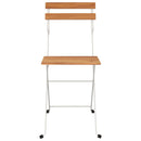 vidaXL 8 db tömör tíkfa és acél összecsukható bisztrószék