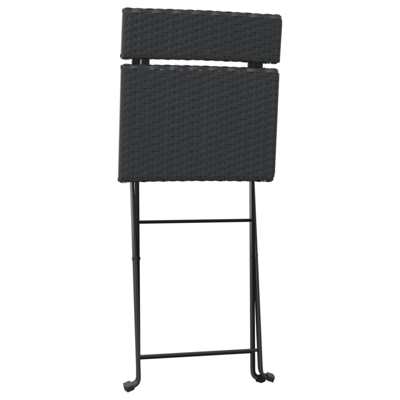 vidaXL 4 db fekete polyrattan és acél összecsukható bisztrószék