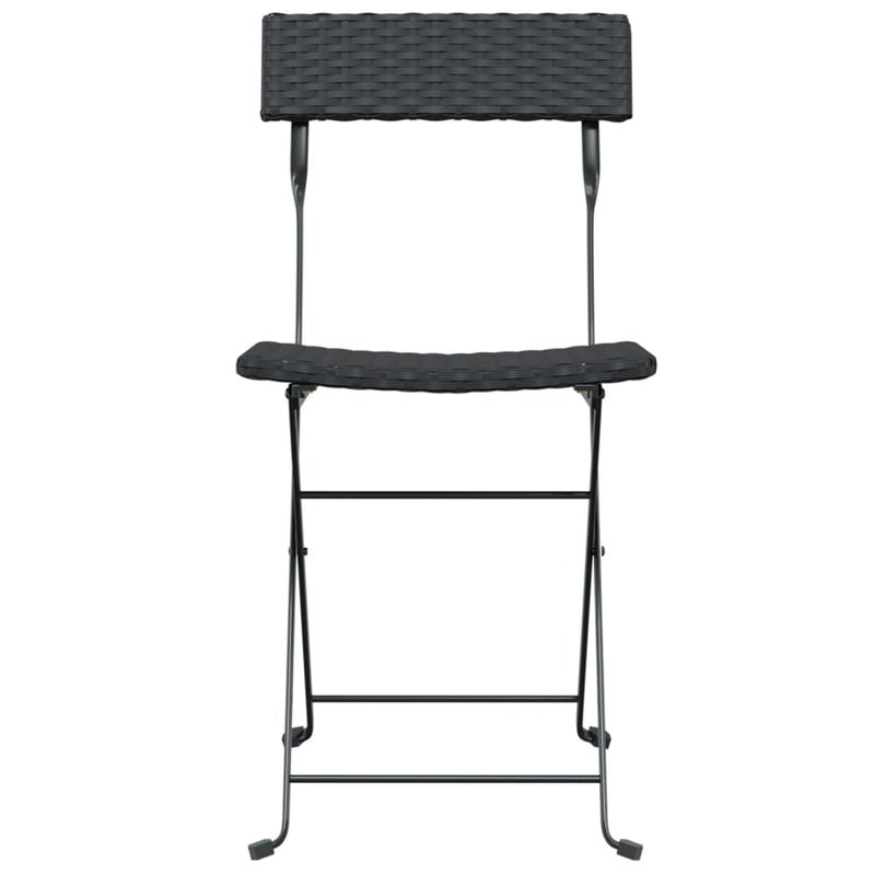 vidaXL 6 db fekete polyrattan és acél összecsukható bisztrószék