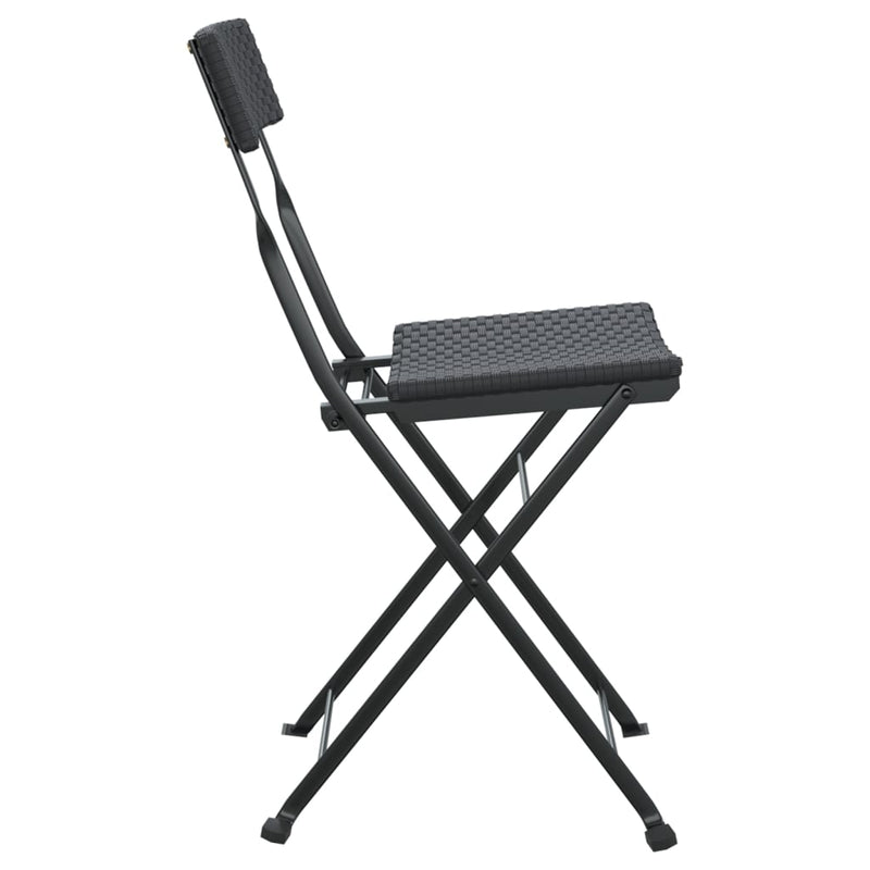 vidaXL 6 db fekete polyrattan és acél összecsukható bisztrószék