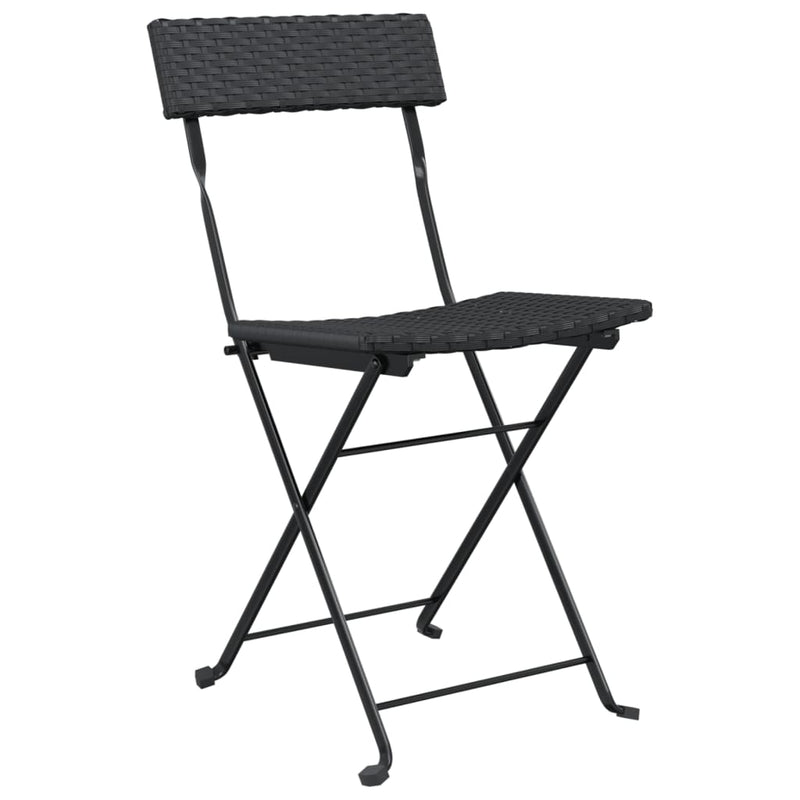 vidaXL 8 db fekete polyrattan és acél összecsukható bisztrószék