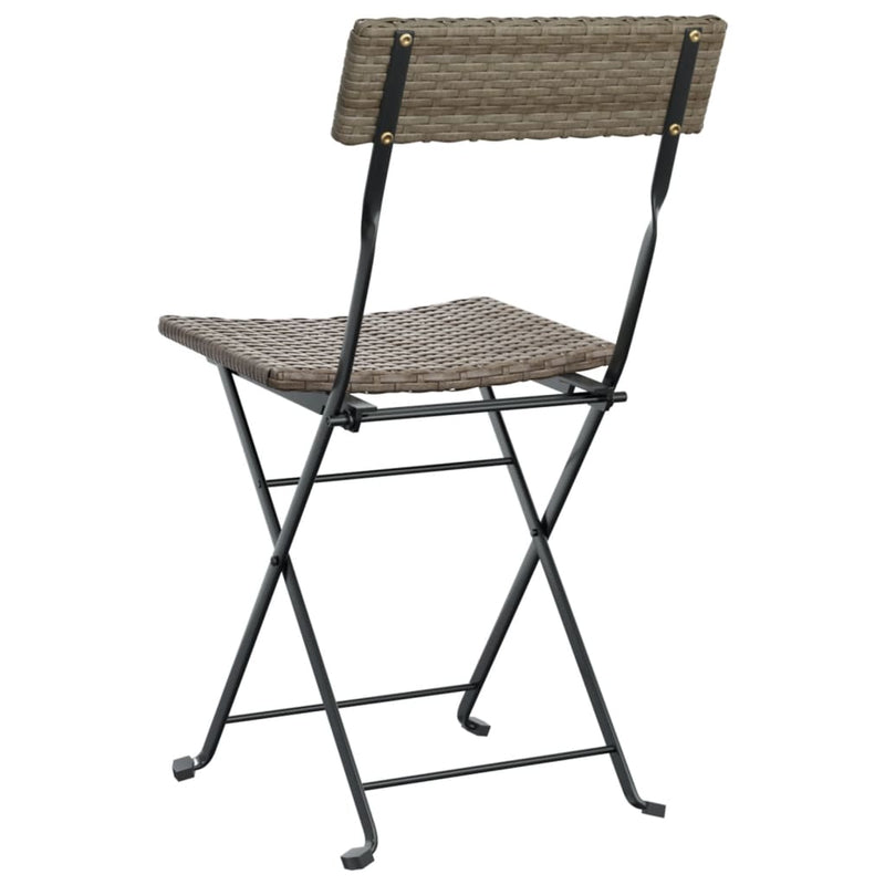 vidaXL 4 db szürke polyrattan összecsukható bisztrószék