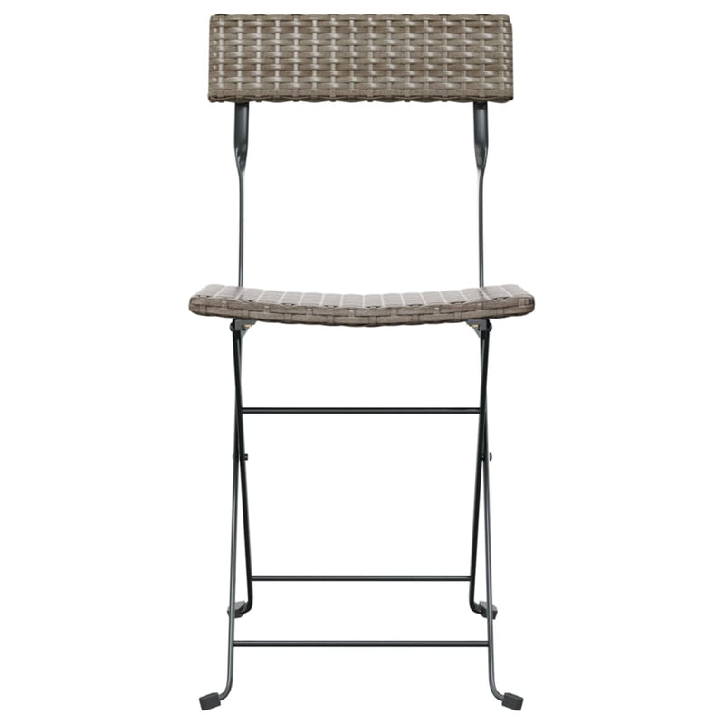 vidaXL 8 db szürke polyrattan összecsukható bisztrószék