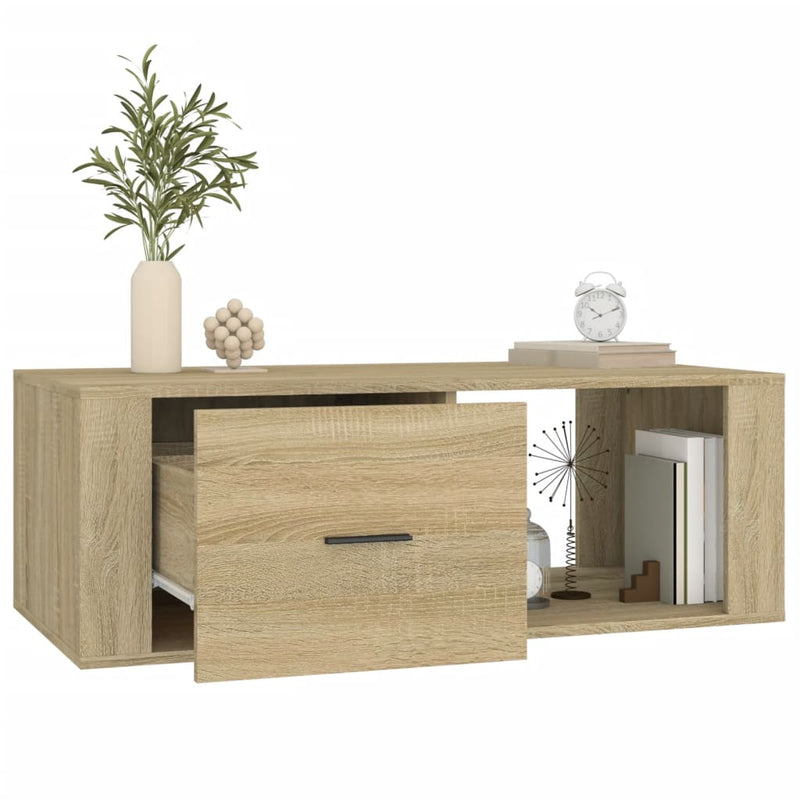 vidaXL sonoma tölgy színű szerelt fa dohányzóasztal 100x50,5x35 cm