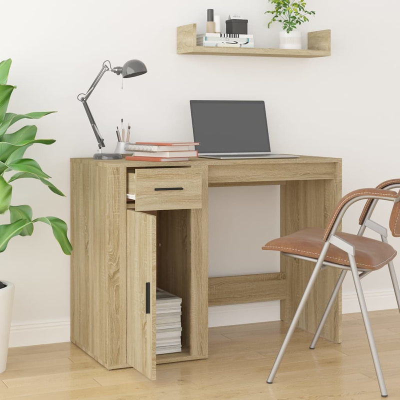 vidaXL sonoma tölgy színű szerelt fa íróasztal 100 x 49 x 75 cm