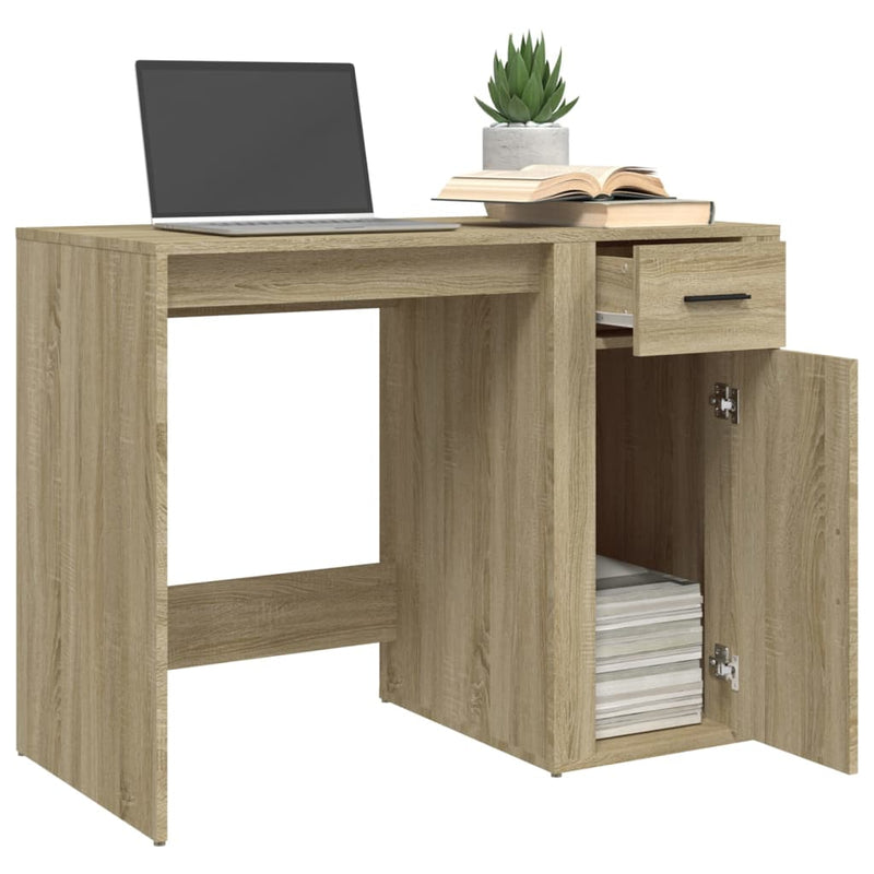 vidaXL sonoma tölgy színű szerelt fa íróasztal 100 x 49 x 75 cm