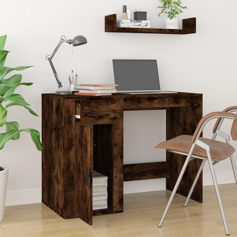 vidaXL füstös tölgy színű szerelt fa íróasztal 100x49x75 cm