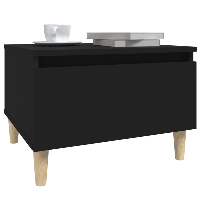 vidaXL fekete szerelt fa kisasztal 50 x 46 x 35 cm