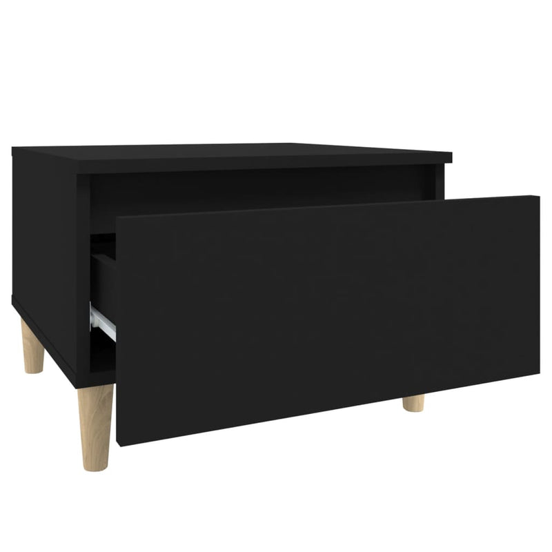 vidaXL fekete szerelt fa kisasztal 50 x 46 x 35 cm