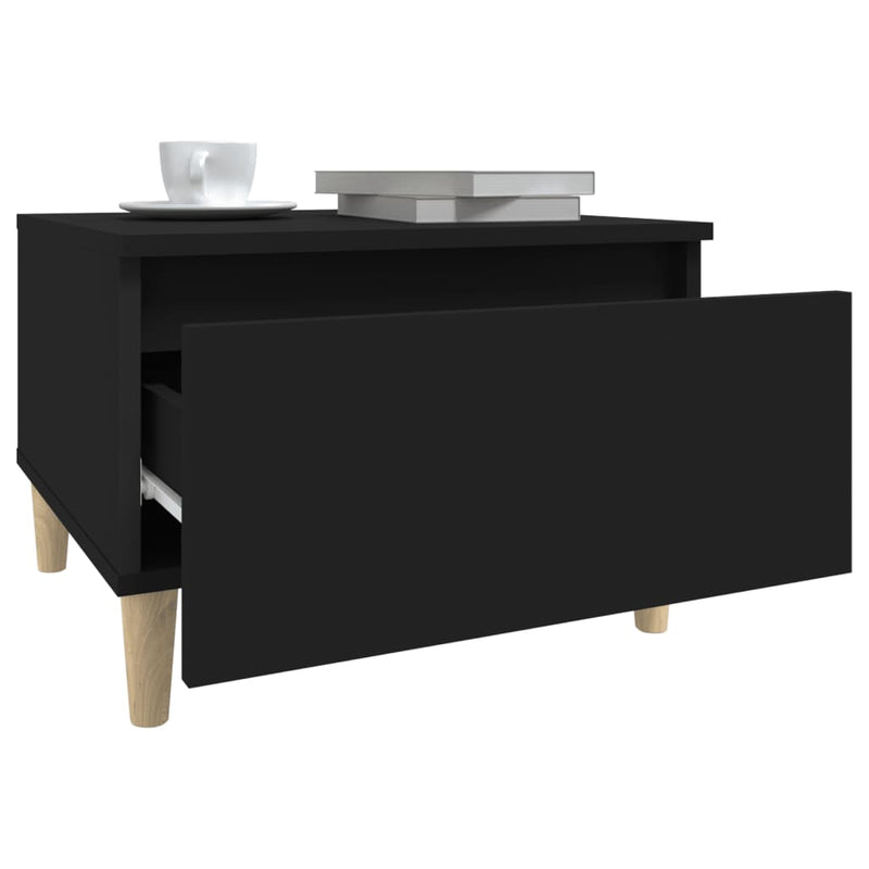 vidaXL 2 db fekete színű szerelt fa kisasztal 50 x 46 x 35 cm