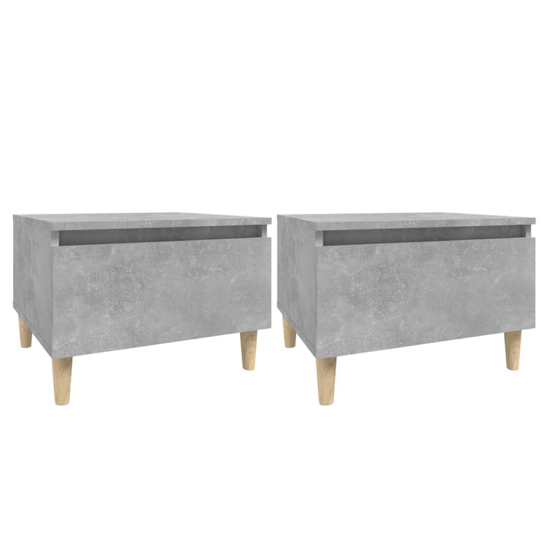 vidaXL 2 db betonszürke szerelt fa kisasztal 50x 46 x 35 cm