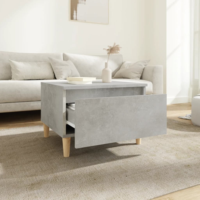 vidaXL 2 db betonszürke szerelt fa kisasztal 50x 46 x 35 cm