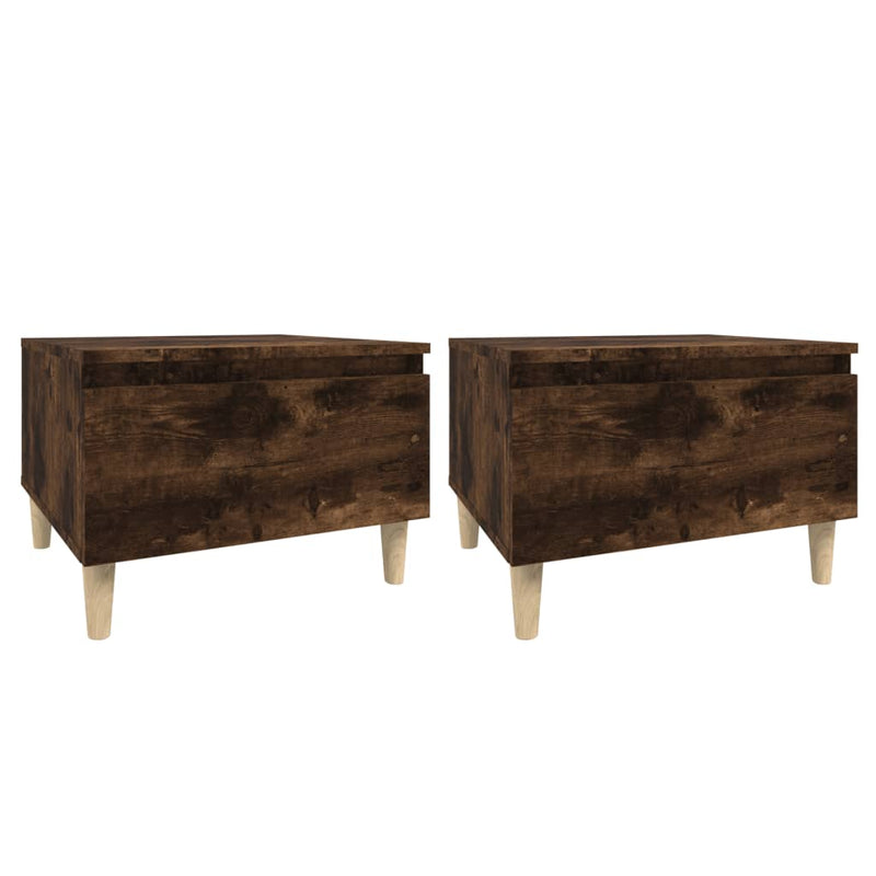 vidaXL 2 db füstös tölgy színű szerelt fa kisasztal 50 x 46 x 35 cm