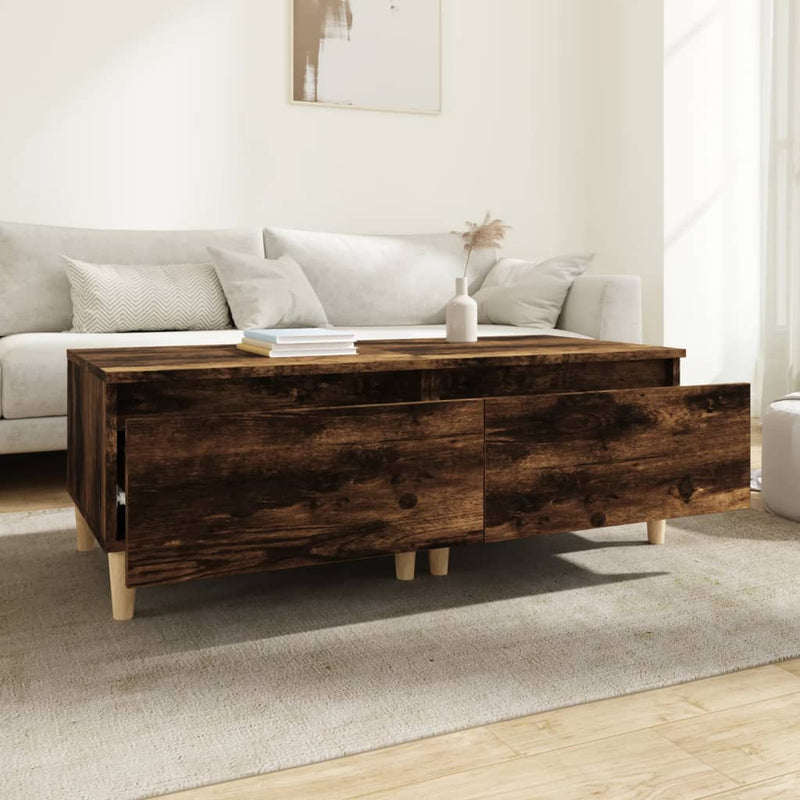 vidaXL 2 db füstös tölgy színű szerelt fa kisasztal 50 x 46 x 35 cm
