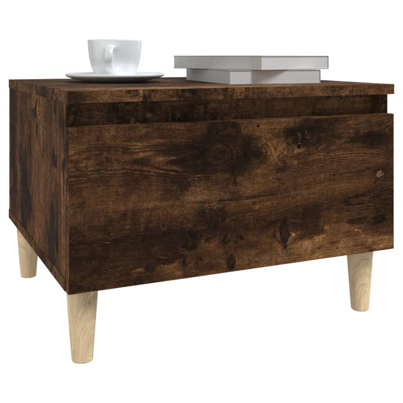 vidaXL 2 db füstös tölgy színű szerelt fa kisasztal 50 x 46 x 35 cm