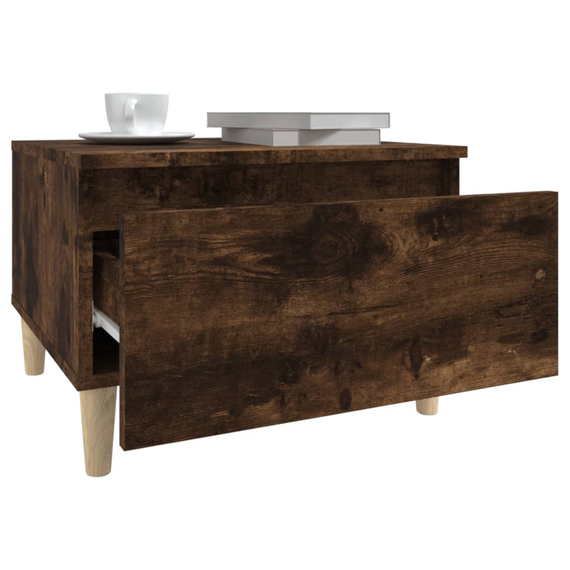 vidaXL 2 db füstös tölgy színű szerelt fa kisasztal 50 x 46 x 35 cm