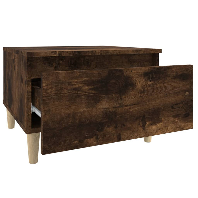 vidaXL 2 db füstös tölgy színű szerelt fa kisasztal 50 x 46 x 35 cm