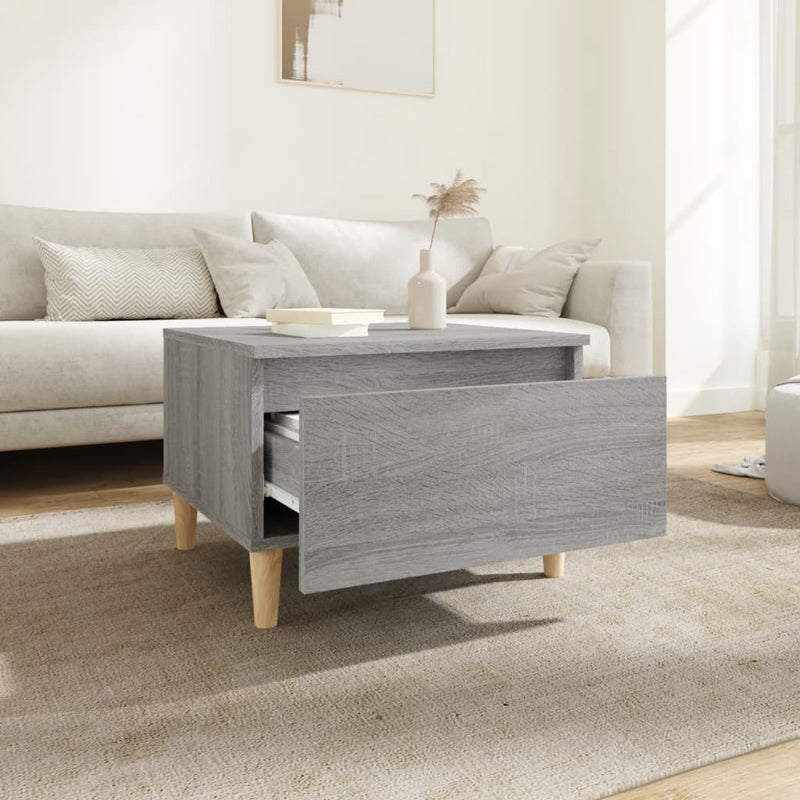 vidaXL 2 db szürke sonoma színű szerelt fa kisasztal 50x46x35 cm