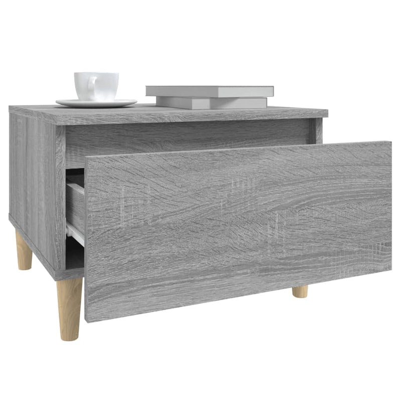 vidaXL 2 db szürke sonoma színű szerelt fa kisasztal 50x46x35 cm