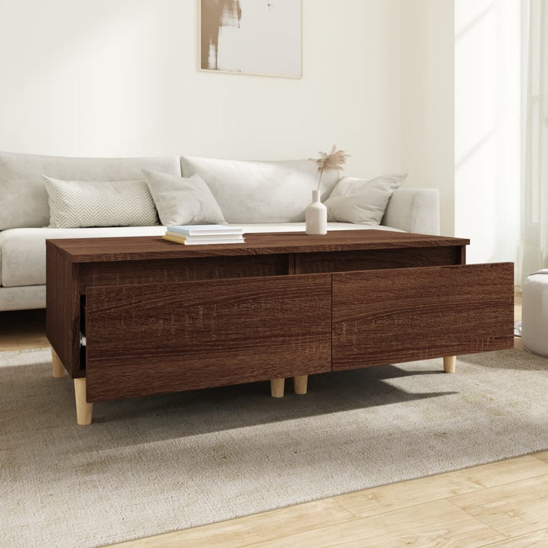 vidaXL 2 db barna tölgyszínű szerelt fa kisasztal 50 x 46 x 35 cm
