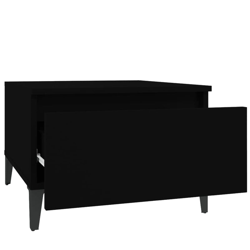 vidaXL fekete szerelt fa kisasztal 50 x 46 x 35 cm