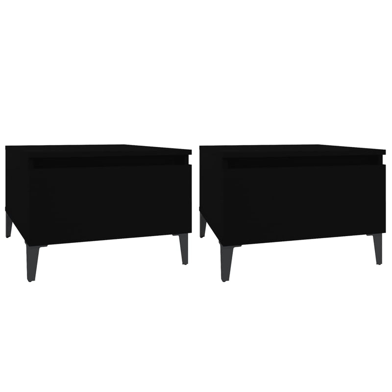 vidaXL 2 db fekete színű szerelt fa kisasztal 50 x 46 x 35 cm