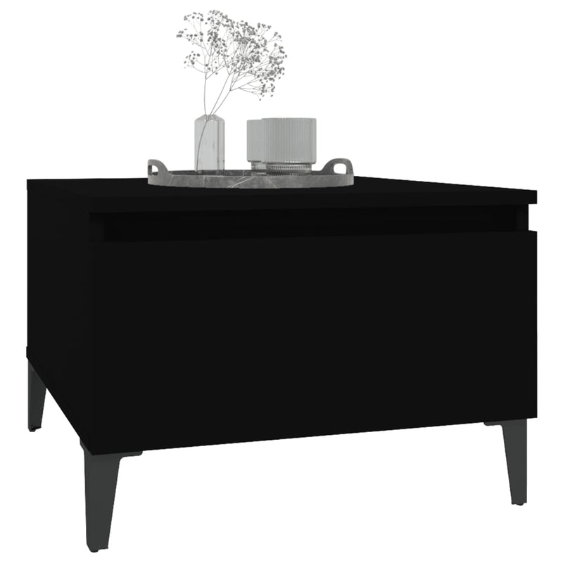 vidaXL 2 db fekete színű szerelt fa kisasztal 50 x 46 x 35 cm