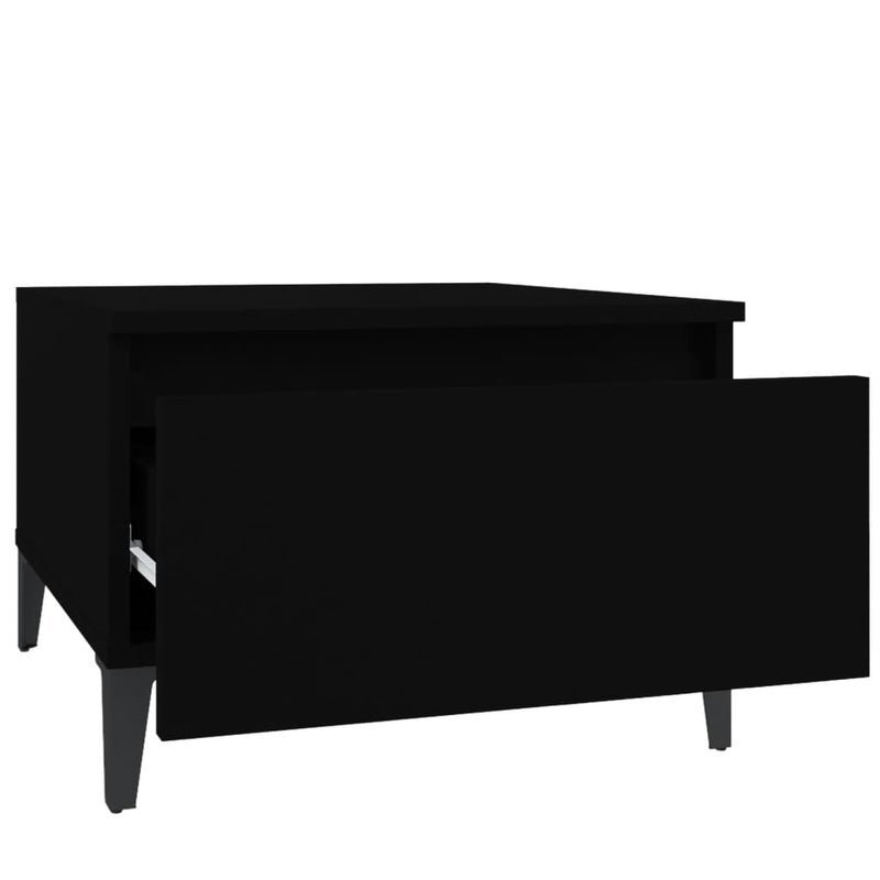 vidaXL 2 db fekete színű szerelt fa kisasztal 50 x 46 x 35 cm