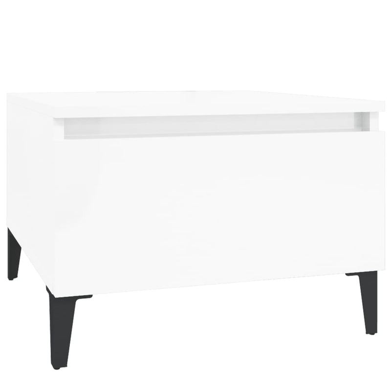 vidaXL magasfényű fehér szerelt fa kisasztal 50x46x35 cm