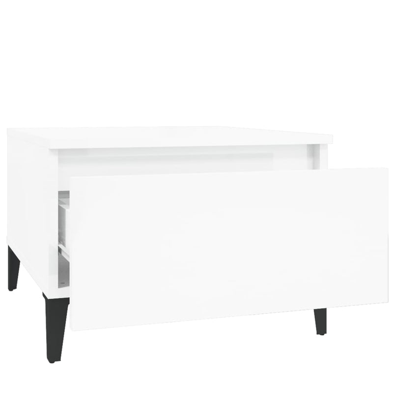 vidaXL magasfényű fehér szerelt fa kisasztal 50x46x35 cm