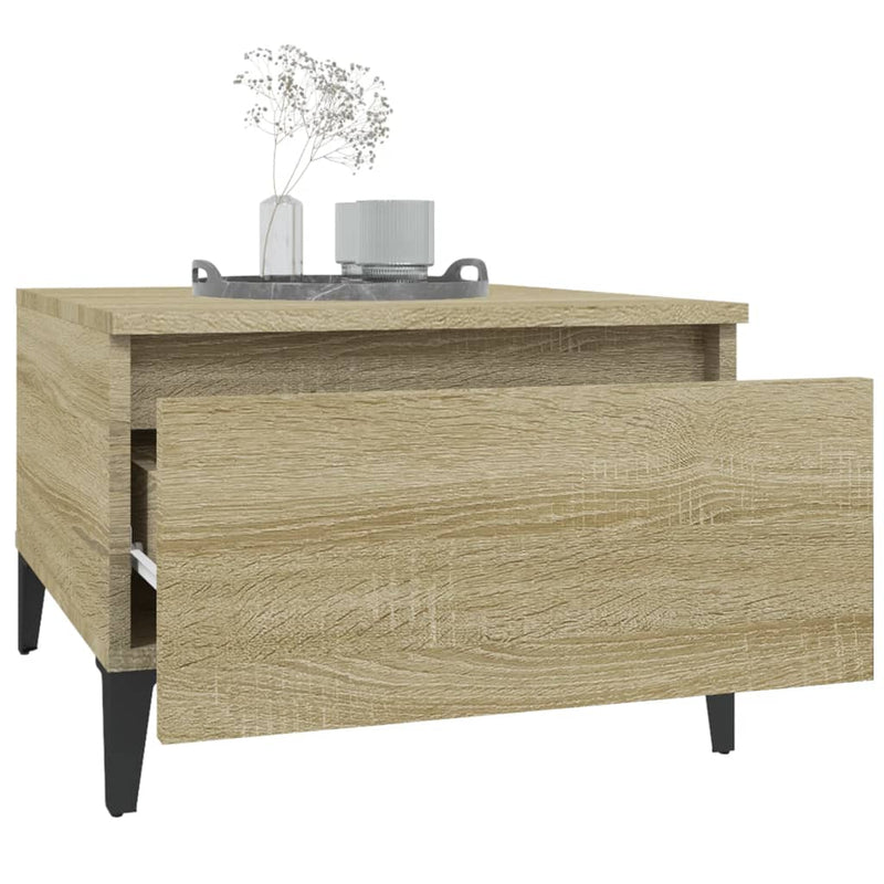 vidaXL sonoma tölgy színű szerelt fa kisasztal 50x46x35 cm