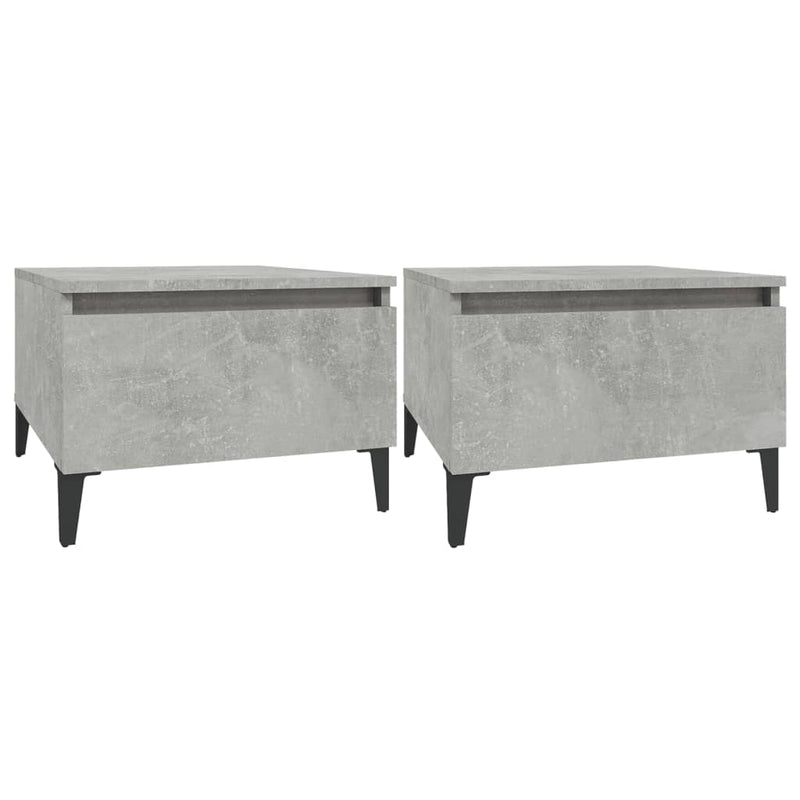 vidaXL 2 db betonszürke szerelt fa kisasztal 50x 46 x 35 cm