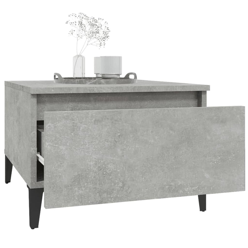 vidaXL 2 db betonszürke szerelt fa kisasztal 50x 46 x 35 cm