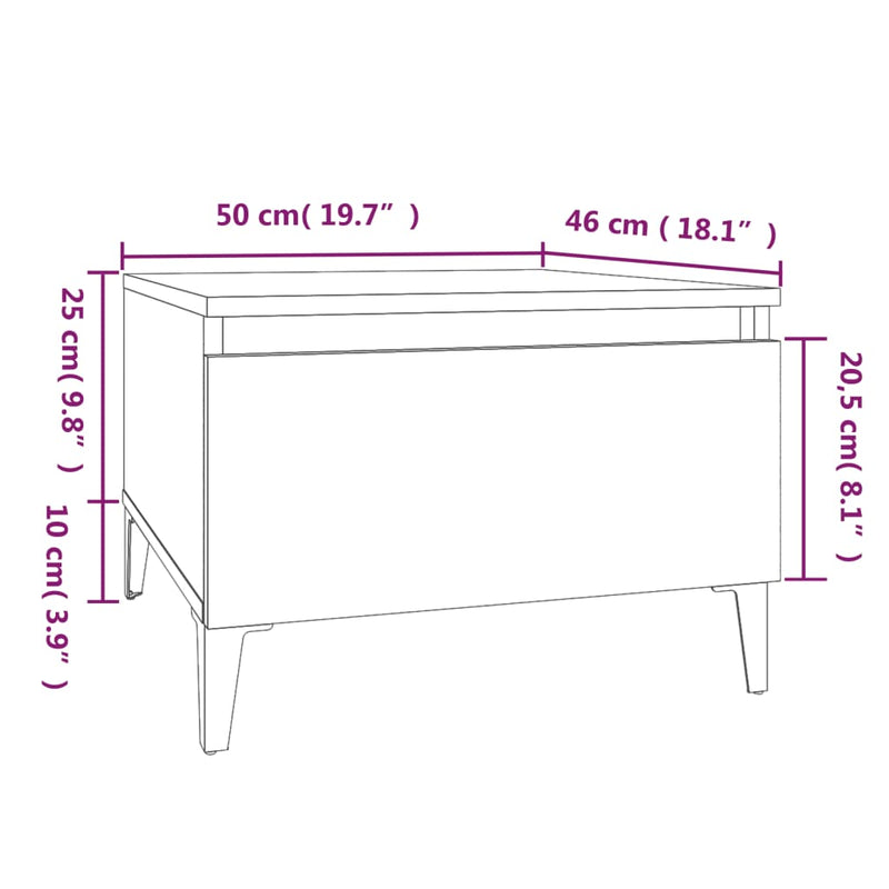 vidaXL 2 db betonszürke szerelt fa kisasztal 50x 46 x 35 cm