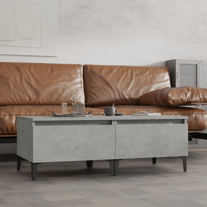 vidaXL 2 db betonszürke szerelt fa kisasztal 50x 46 x 35 cm