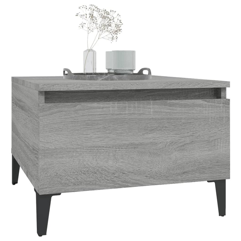 vidaXL 2 db szürke sonoma színű szerelt fa kisasztal 50x46x35 cm