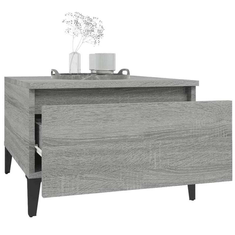 vidaXL 2 db szürke sonoma színű szerelt fa kisasztal 50x46x35 cm
