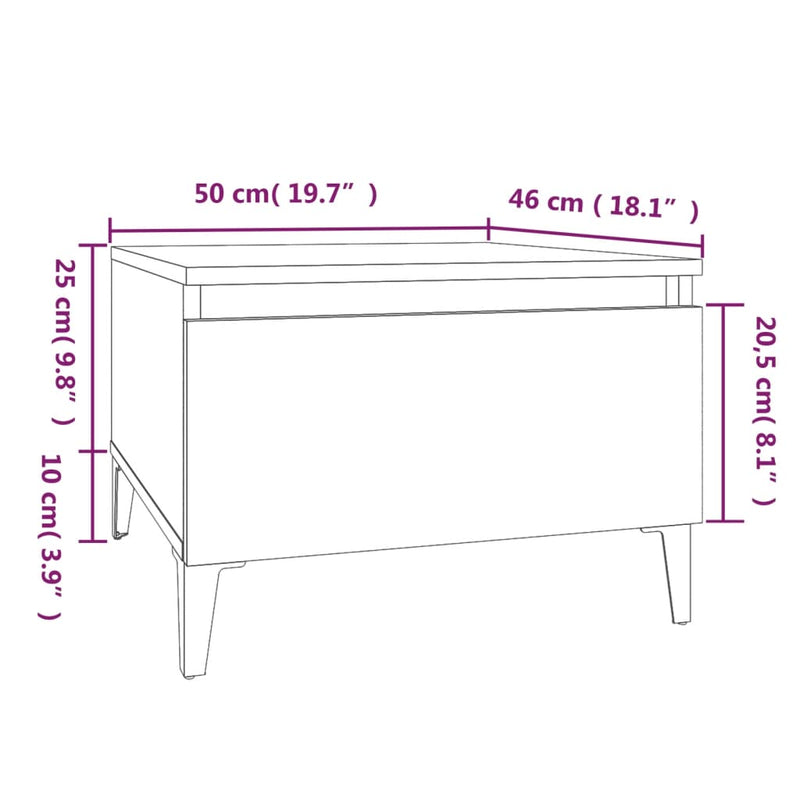 vidaXL 2 db szürke sonoma színű szerelt fa kisasztal 50x46x35 cm