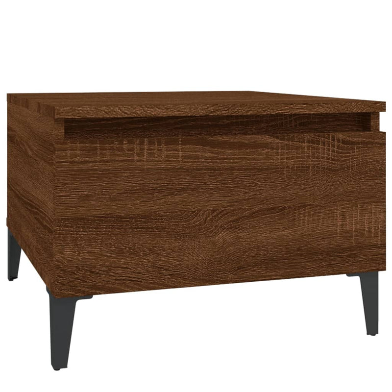 vidaXL barna tölgyszínű szerelt fa kisasztal 50 x 46 x 35 cm