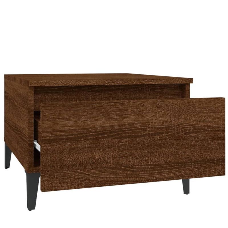 vidaXL barna tölgyszínű szerelt fa kisasztal 50 x 46 x 35 cm