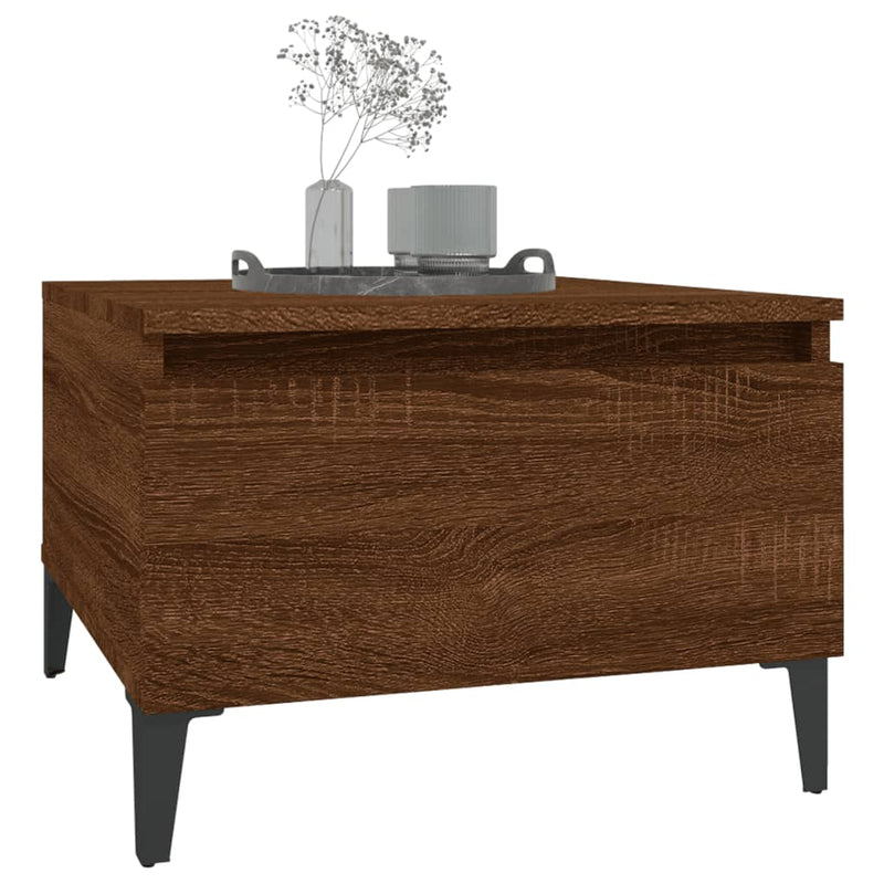 vidaXL 2 db barna tölgyszínű szerelt fa kisasztal 50 x 46 x 35 cm