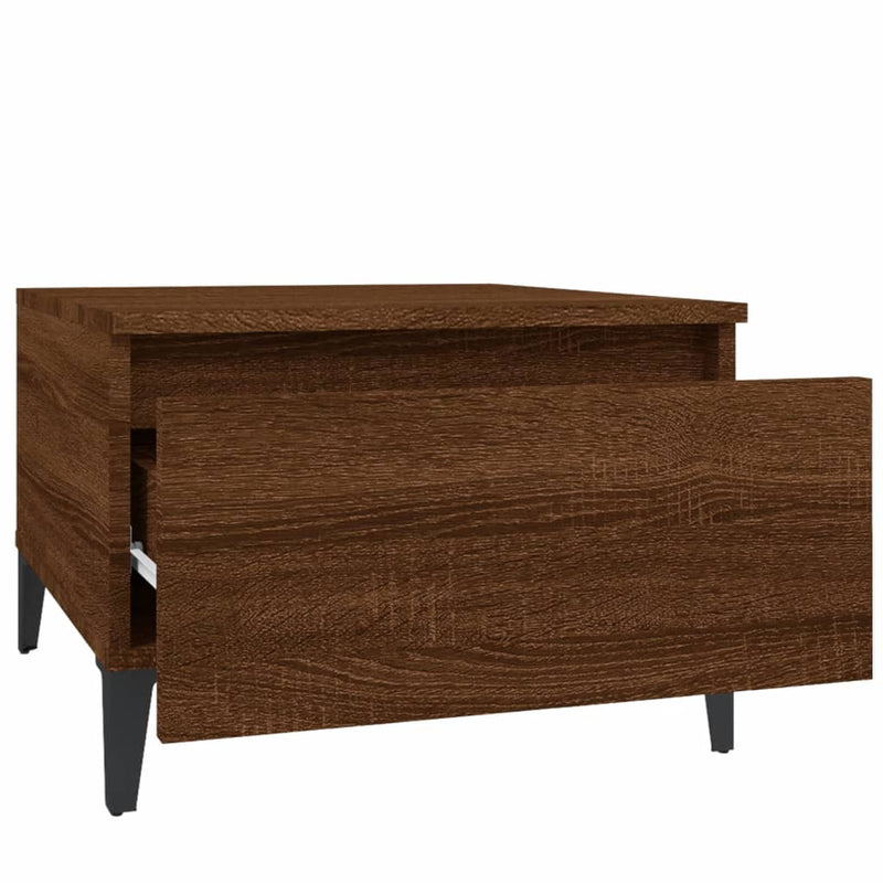 vidaXL 2 db barna tölgyszínű szerelt fa kisasztal 50 x 46 x 35 cm