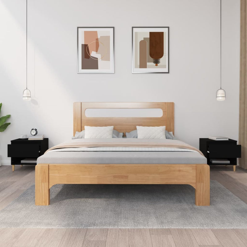 vidaXL 2 db fekete szerelt fa éjjeliszekrény 50 x 46 x 50 cm
