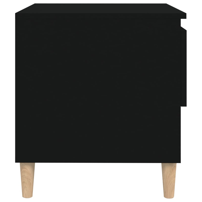 vidaXL 2 db fekete szerelt fa éjjeliszekrény 50 x 46 x 50 cm