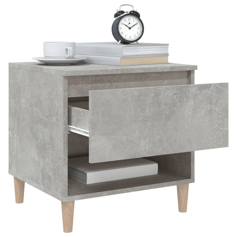 vidaXL 2 db betonszürke szerelt fa éjjeliszekrény 50x 46 x 50 cm