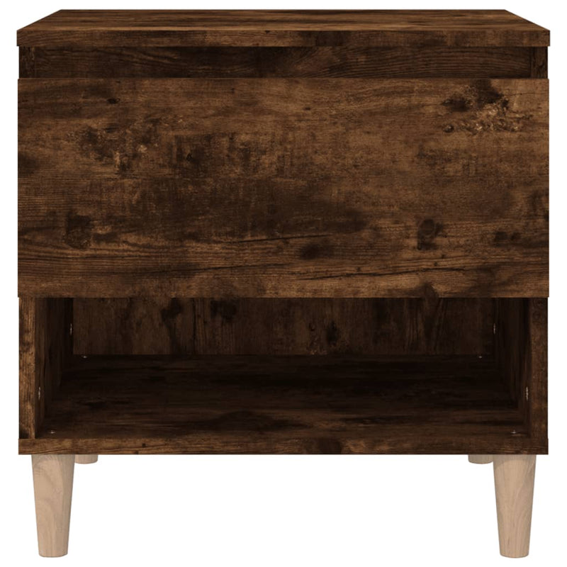 vidaXL 2 db füstös tölgyszínű szerelt fa éjjeliszekrény 50x46x50 cm