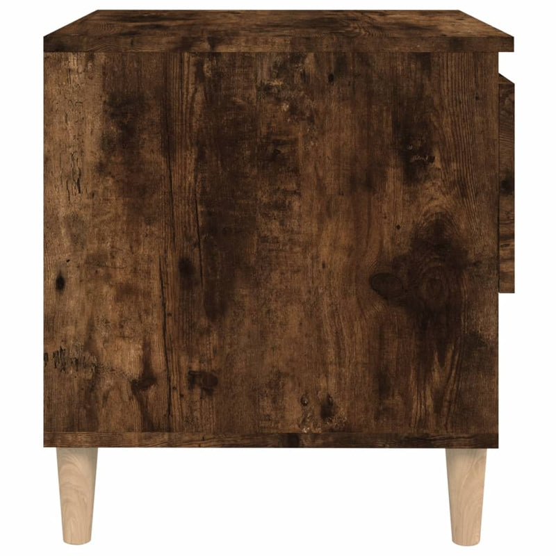 vidaXL 2 db füstös tölgyszínű szerelt fa éjjeliszekrény 50x46x50 cm