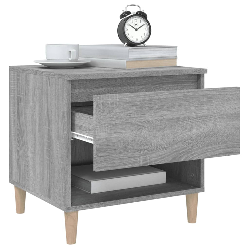 vidaXL 2 db szürke sonoma színű szerelt fa éjjeliszekrény 50x46x50 cm