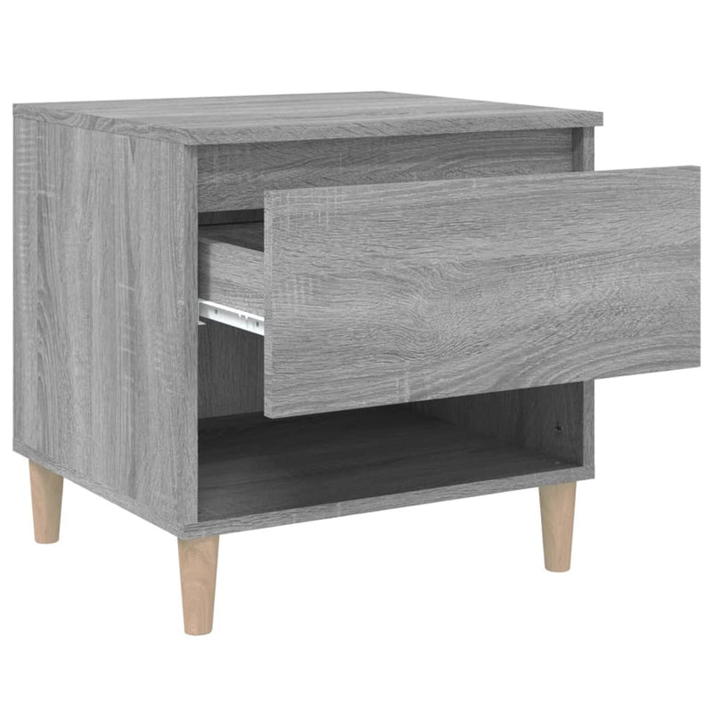 vidaXL 2 db szürke sonoma színű szerelt fa éjjeliszekrény 50x46x50 cm